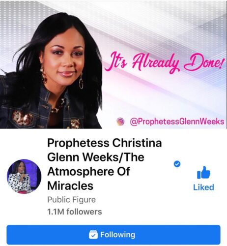 Prophetess Christina Glenn Weeks Age